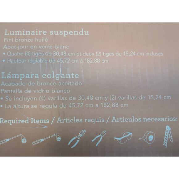 Allen + Roth Webner Pendant Oil Rubbed Bronze White Glass Shade [13] - Picture 8 of 11